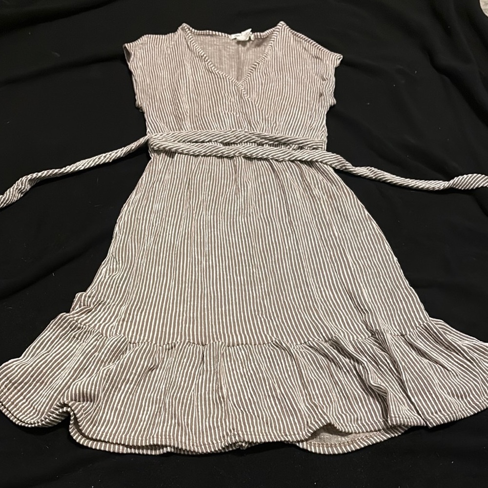Marshalls Striped Midi Dress - Black and White